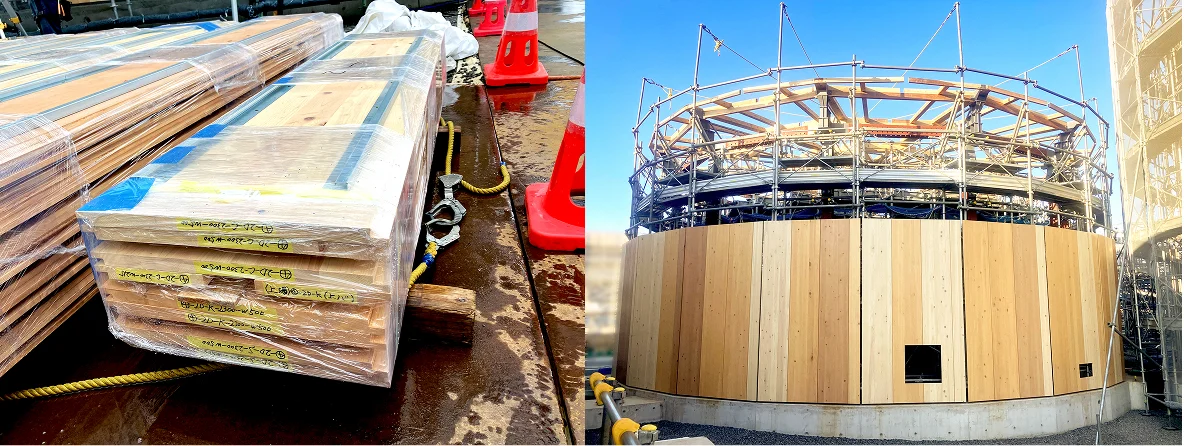 Photo of exterior cladding installation